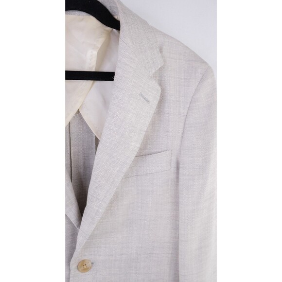 Scabal Mens Sport Coat Jacket Blazer Sz 34R Wool Finest Cloth Two Button Beige - Picture 4 of 14